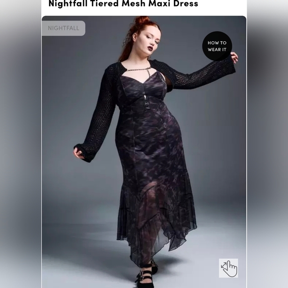 Torrid Nightfall Tiered Mesh Maxi Dress - Picture 4 of 5